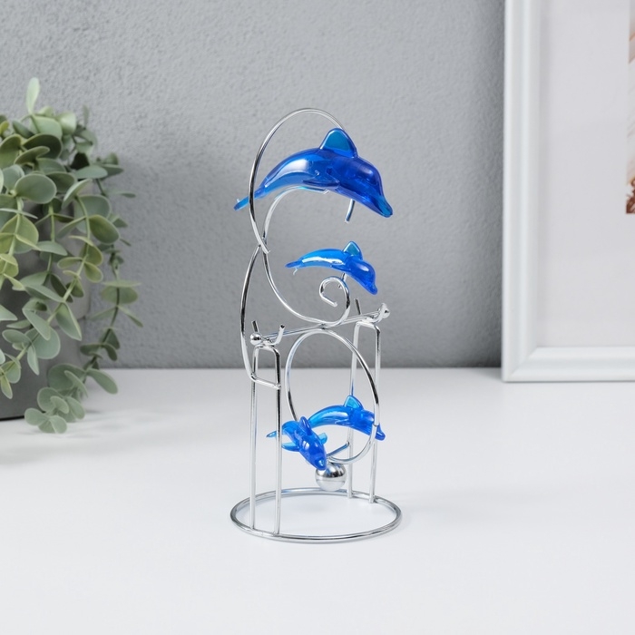 Маятник "Дельфины" 1 бол и 3 мал 9,5 х 8 х 19,5 см