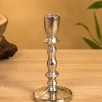 Подсвечник "Зима" 7х7х15 см, алюминий, цв. серебро