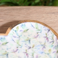 Блюдо в форме сердца &laquo;Оттенки сирени&raquo;, дерево манго, 20.5&times;20&times;2.3 см