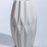 Ваза керамика настольная "Абиджил" геометрия, h=20х11, d=7,5 см, белый