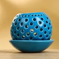 Аромалампа &laquo;Шар&raquo;, 9.5&times;9.5&times;9 см, керамика, голубая