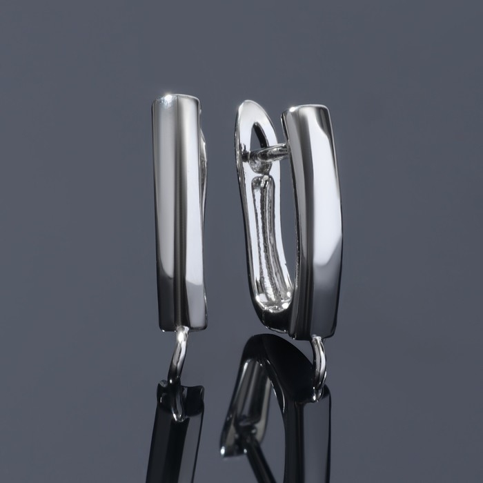 Швензы для сережек &laquo;Прямоугольник&raquo;, цвет серебро