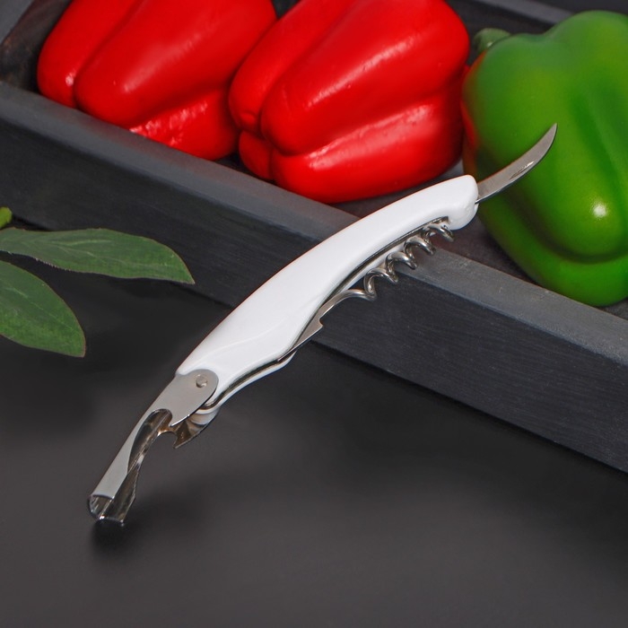 Штопор складной Доляна &laquo;Акула&raquo;, нержавеющая сталь, цвет МИКС