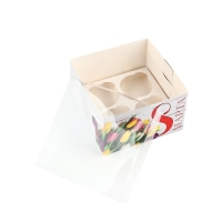 Коробка для капкейков, кондитерская упаковка, 4 ячейки &laquo;8 Марта&raquo;, 16 х 16 х 10 см