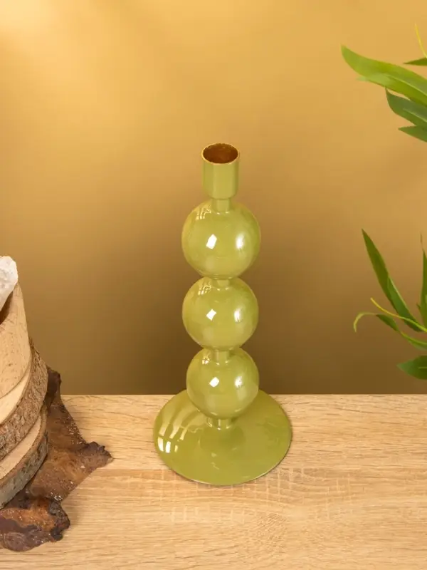 Подсвечник на 1 свечу "Авокадо" с 3 сферами 10х10х25 см