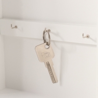 Ключница дерево 6 крючков "Веточка цветочная" состаренный белый 6х22х30 см