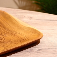 Блюдо 25х20х2 см, тиковое дерево