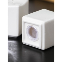 Набор фарфоровый для специй на бамбуковой подставке BellaTenero, 3 предмета: солонка 60 мл, перечница 50 мл, салфетница, цвет белый