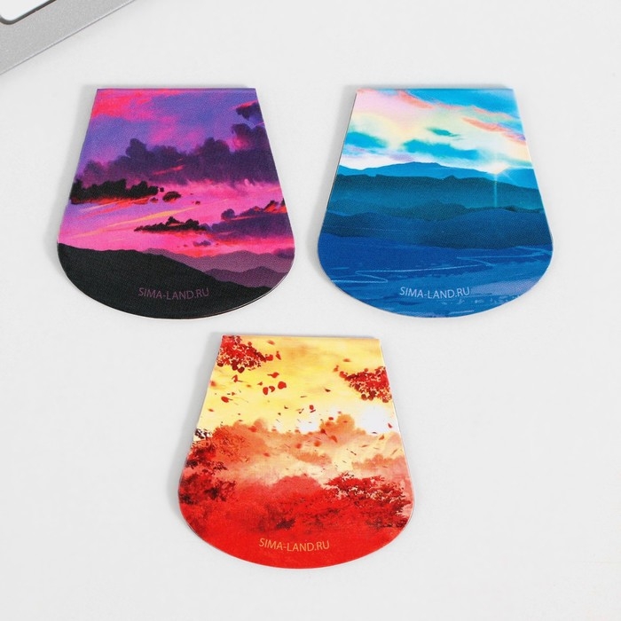 Закладки магнитные для книг, 3 шт &laquo;Аниме. Девочки&raquo;