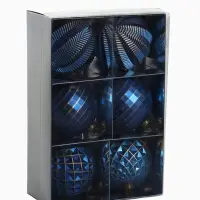 Набор шаров пластик d-8 см, 6 шт "Вестон" галант, синий