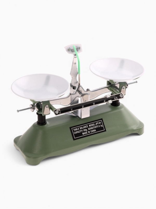 Весы лабораторные, с набором гирь 100 г.