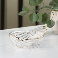 Блюдо сервировочное Magistro &laquo;Ракушка&raquo;, 20&times;11 см, прозрачное с золотой каймой