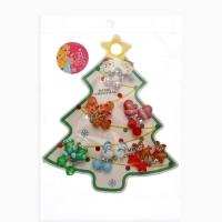 Клипсы детские набор 6 пар "Выбражулька" в форме елки, форма МИКС, цвет МИКС