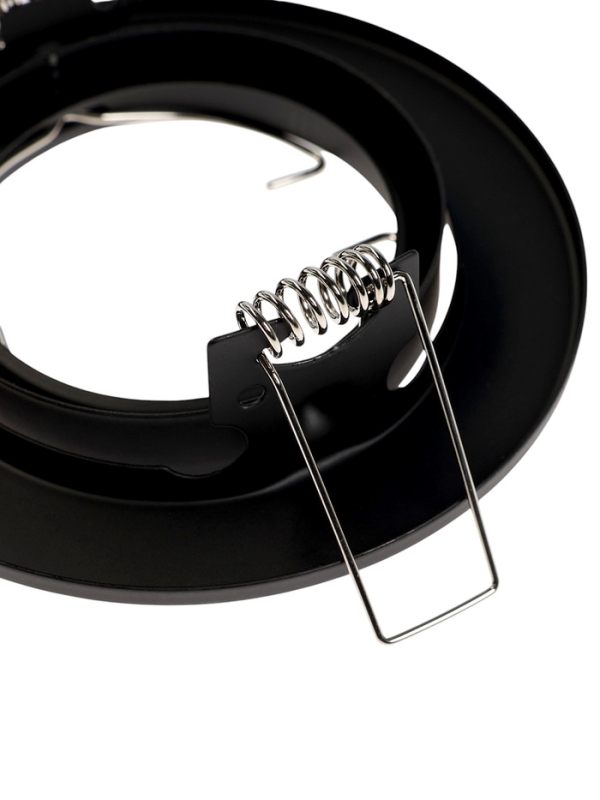 Светильник встраиваемый поворотный, под лампу MR16, круг, металл, черный