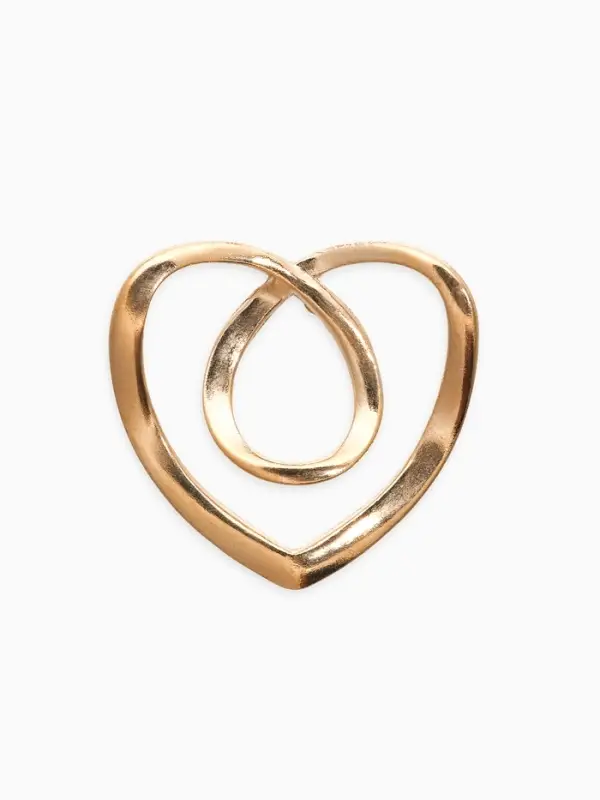 Муфта для платка &laquo;Сердце&raquo; линейное, цвет белый в золоте