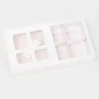 Коробка для 4 конфеты &laquo;Бантик&raquo;, белый 12.5&times;12.5&times;3.5 см