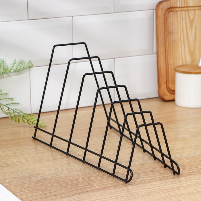 Подставка под крышки, 16&times;18&times;34 см, цвет чёрный