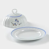 Масленка фарфоровая &laquo;Гуси&raquo;, 500 мл