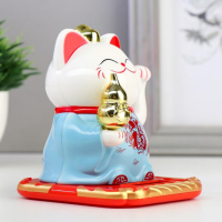 Маятник настольный антистресс &laquo;Кот баюн с иероглифами карьера, решимость, долголетие&raquo;, пластик, 9.5&times;9.5&times;8.3 см