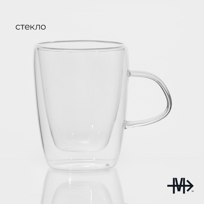 Кружка стеклянная с двойными стенками Magistro &laquo;Дуо&raquo;, 280 мл