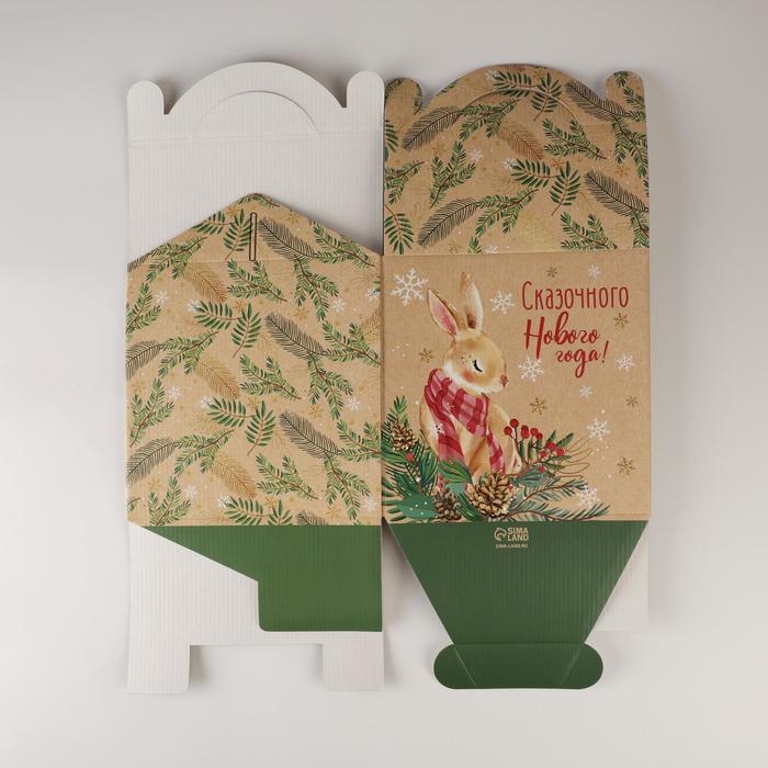 Коробка кондитерская с окном, сундук, &laquo;Сказка&raquo; 20 х 20 х 20 см, Новый год