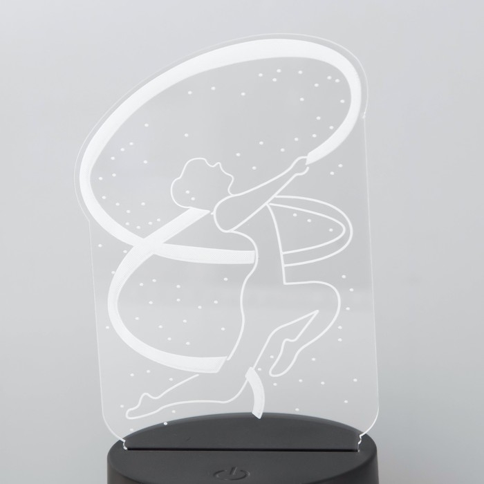 Светильник сенсорный "Гимнастка" LED 7 цветов USB/от батареек черный