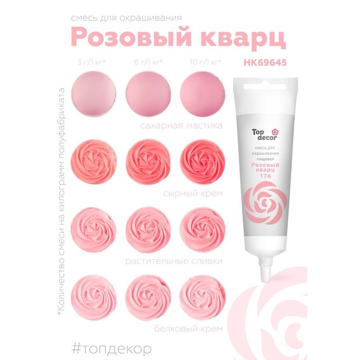 Пищевой краситель Top Decor гелевый &laquo;Розовый кварц&raquo;,100 г