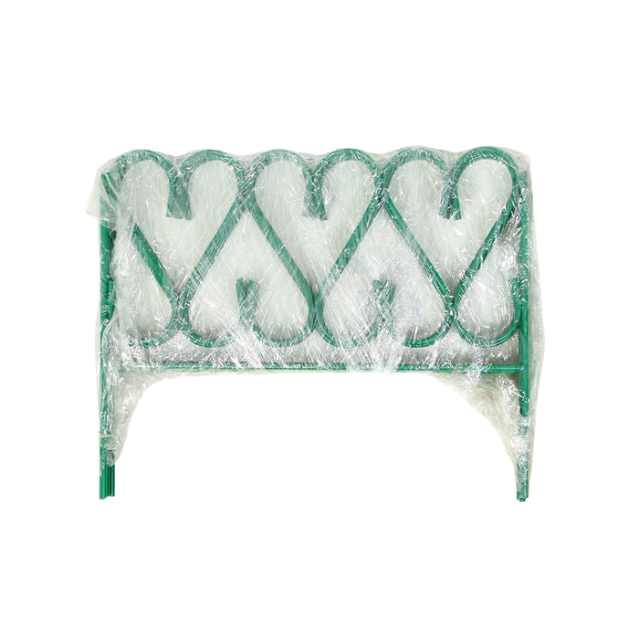 Ограждение декоративное, 54 &times; 340 см, 5 секций, металл, зелёное, &laquo;Изящный&raquo;