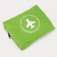 Сумка дорожная на молнии, складная в косметичку, наружный карман, держатель для чемодана, цвет серый/зелёный