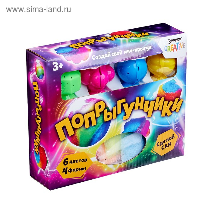 Набор для опытов &laquo;Попрыгунчики&raquo;, 4 формы, 6 цветов