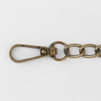 Цепочка для сумки, с карабинами, железная, 9 &times; 14 мм, 120 см, цвет бронзовый