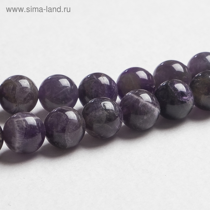 Бусины на нити шар №10 &laquo;Аметист&raquo; темный (37 бусин)