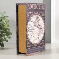 Сейф-книга дерево кожзам "Приключения. Карта" 17х11х5 см