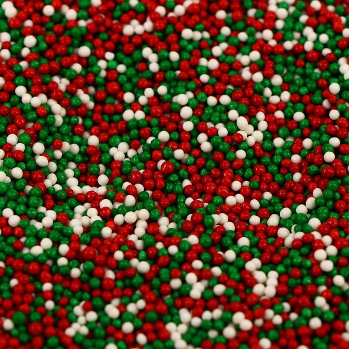 Новый год. Посыпка кондитерская "Бисер новогодний микс", 2 мм, 50 г