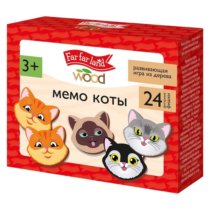 Игра настольная мемо &laquo;Коты&raquo; Far far land wood (24 фишки в коробке)