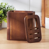 Подставка для кухонных принадлежностей и столовых приборов, 15&times;10&times;16,6 см, тропическая акация