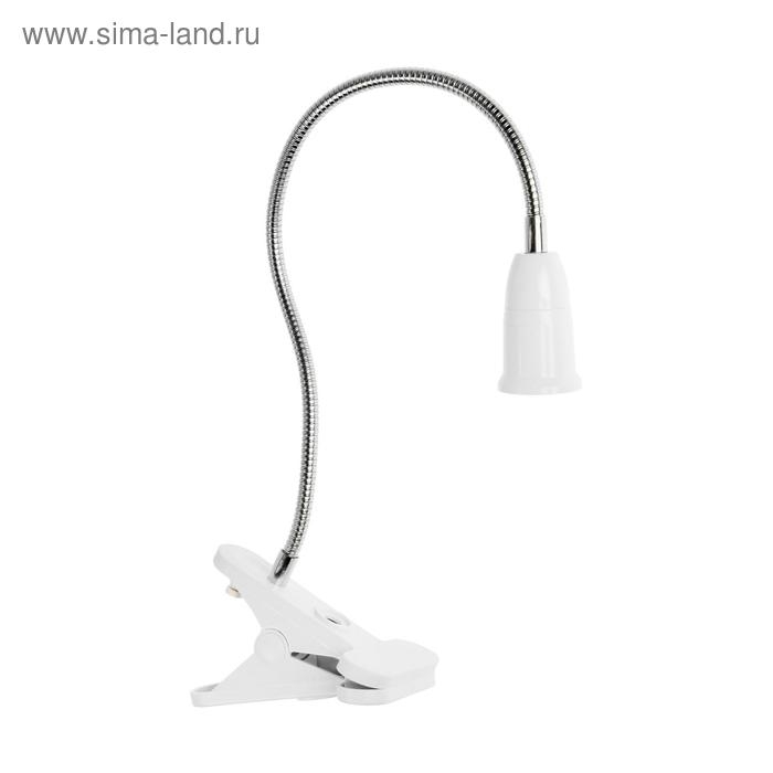 Патрон на гибкой ножке под лампу E27, 40 см, с выкл., белый, 220В