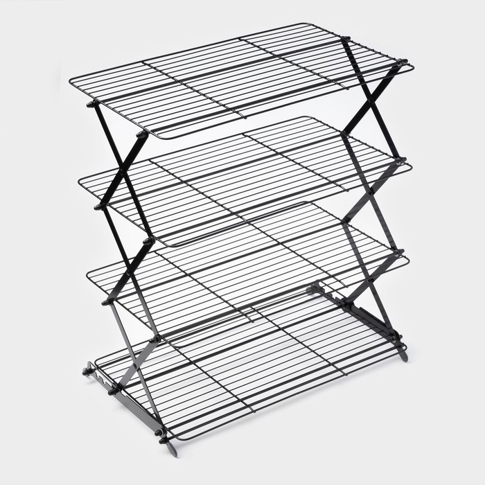 Решетка для глазирования и остывания кондитерских изделий 4-ярусная 43,5х25,5х8 см