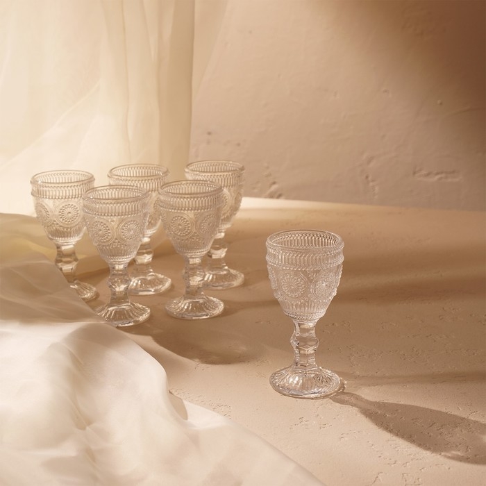 Набор рюмок стеклянный SL Home &laquo;Ларго&raquo;, 50 мл, 5&times;10,5 см, цвет прозрачный