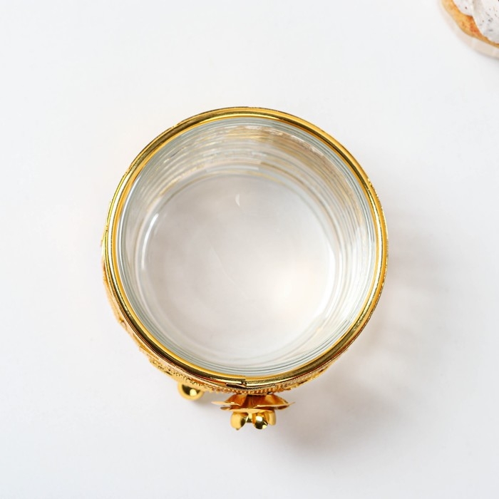 Сахарница &laquo;Роза&raquo; с ложкой, 200 мл, 9&times;10 см, цвет золотой