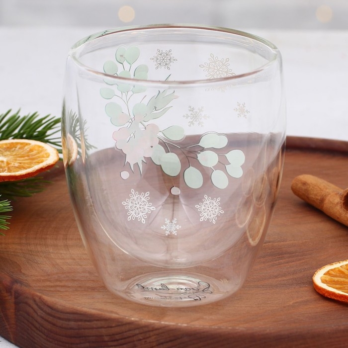 Стакан стеклянный с двойными стенками Дорого внимание &laquo;Зимние истории&raquo;, 300 мл