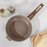 Сковорода &laquo;Гранит Brown&raquo;, d=20 см, антипригарное покрытие, съёмная ручка, цвет МИКС