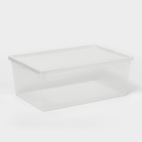 Ящик для хранения с крышкой, 10 л, 37&times;24&times;14 см, цвет прозрачный