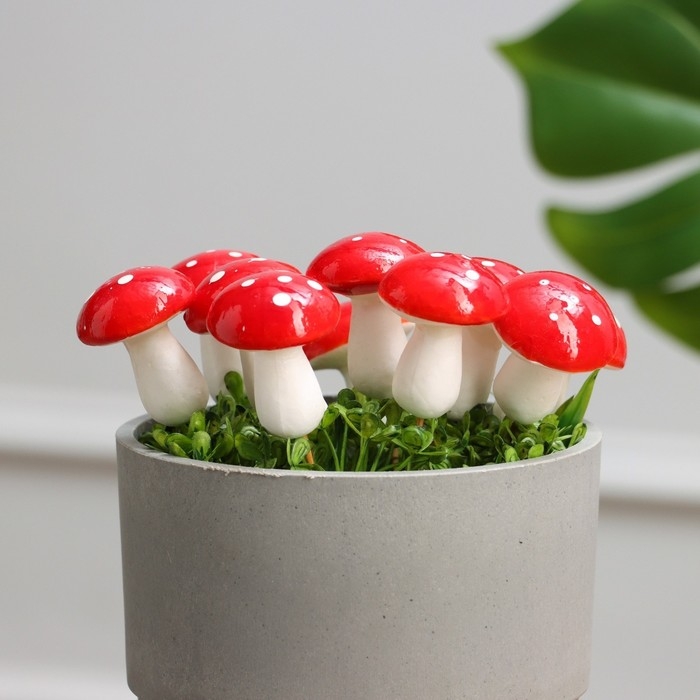 Набор штекеров "Грибочек Мухоморчик" 4,5х3см, 20шт