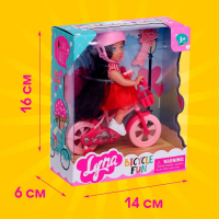 Кукла малышка Lyna на велопрогулке с велосипедом и аксессуарами, МИКС