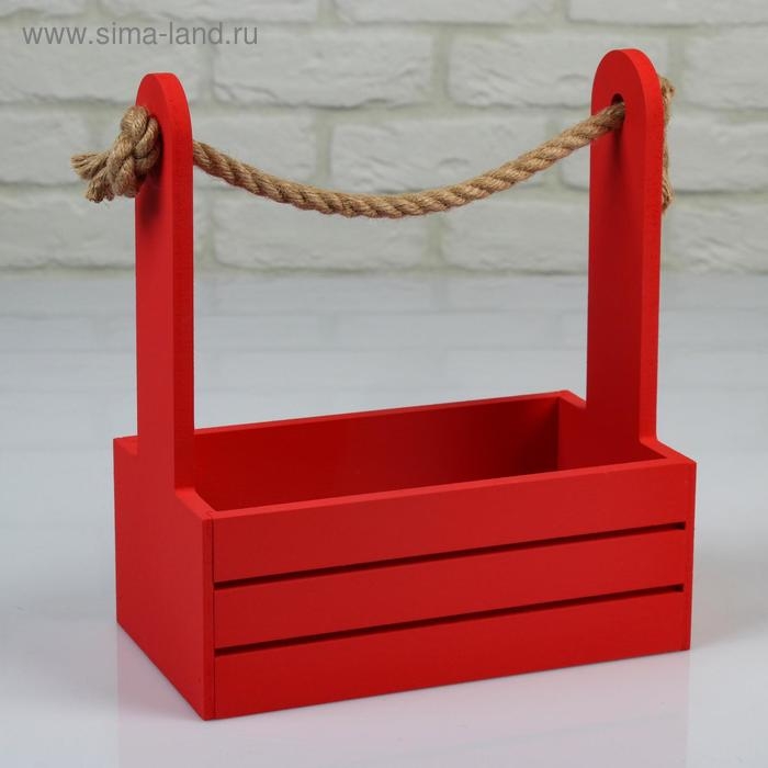 Набор кашпо деревянных 3 в 1 (30.5&times;18.5&times;35; 25.5&times;15&times;30; 20&times;12&times;23) "Аром", красный