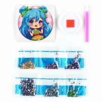 Алмазная мозаика наклейка для детей &laquo;Модная девчуля&raquo;, 9 х 9 см, набор для творчества