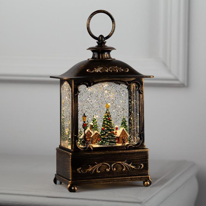 Светодиодная фигура &laquo;Новогодняя деревня&raquo; 14.5 &times; 22 &times; 8 см, пластик, батарейки ААх3 (не в комплекте), USB, свечение тёплое белое