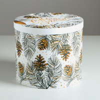 Круглая подарочная коробка &laquo;С новым годом&raquo;, 19.5 х 22 см, Новый год