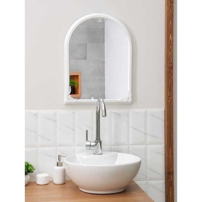 Зеркало в рамке, 49,5&times;39 см, цвет белый